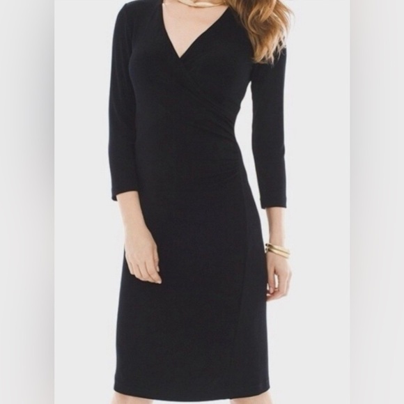 Chico's Dresses & Skirts - Chico's Travelers Rosemary Black 3/4 sleeve stretch dress, size small petite